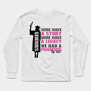 Pandemic Graduation | Black And Purple Text Funny Graduation Long Sleeve T-Shirt